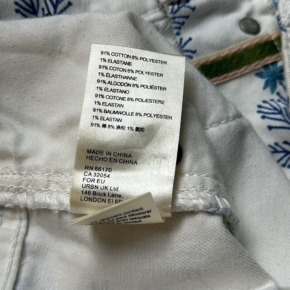 Anthropologie Pilcro Shorts White Blue Floral Ultra High Rise Women’s Size 32 - Picture 8 of 8